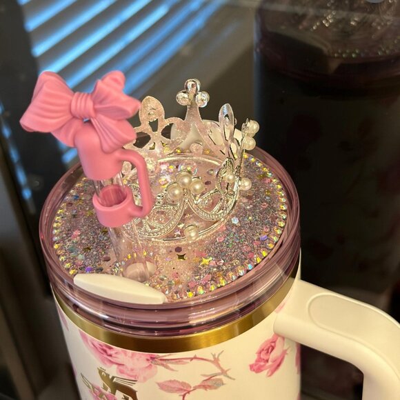 Rhinestone Crown Topper that fit Stanley x Love Shack Fancy Tumbler Lids - Picture 1 of 14
